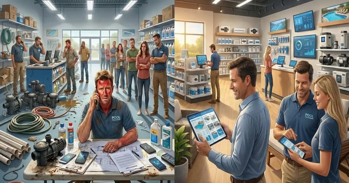 Comparaison : Pisciniste débordé vs Gestion sereine des appels avec IA