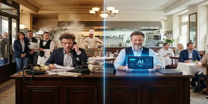 Gestion des appels et réservations restaurant avec agent vocal IA – avant et après